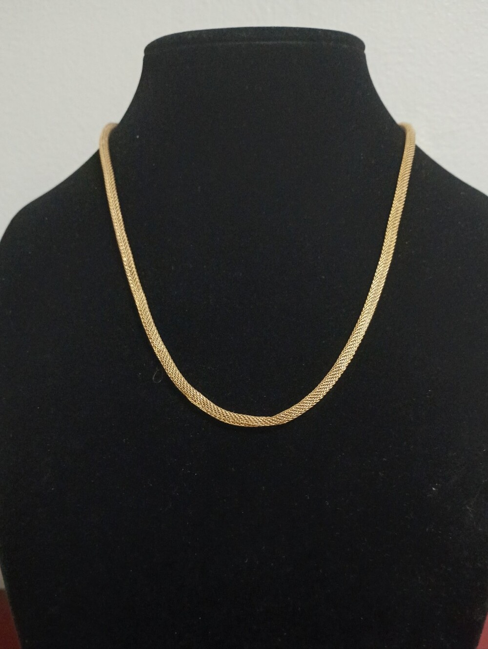 Vintage Gold Toned Mesh Necklace